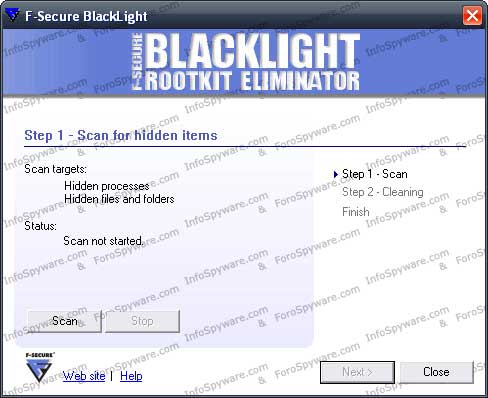F-Secure BlackLight Rootkit Eliminator