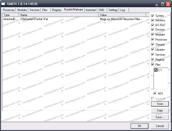GMER Antirootkit 2.1