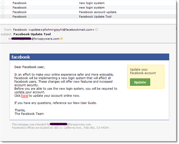 Spam Facebook Zbot Spam Facebook Zbot