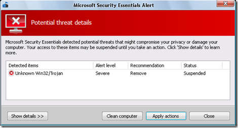 Microsoft Security Essentials Alert 01 Microsoft Security Essentials Alert 01