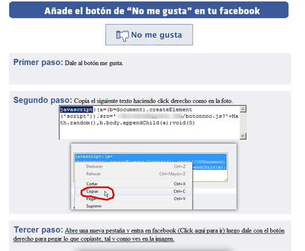 Botón ‘No me gusta’ en Facebook Botón ‘No me gusta’ en Facebook