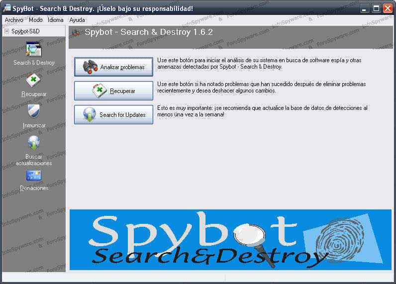 Ampliar imagen de SpyBot Search & Destroy 1.6.2 SpyBot Search & Destroy 1.6.2